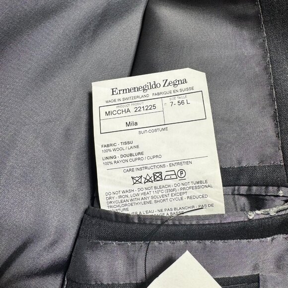 Ermenegildo Zegna MICCHA 221225 Mila Suit Jacket Dark Grey Micronsphere 46L 56L - Picture 14 of 16
